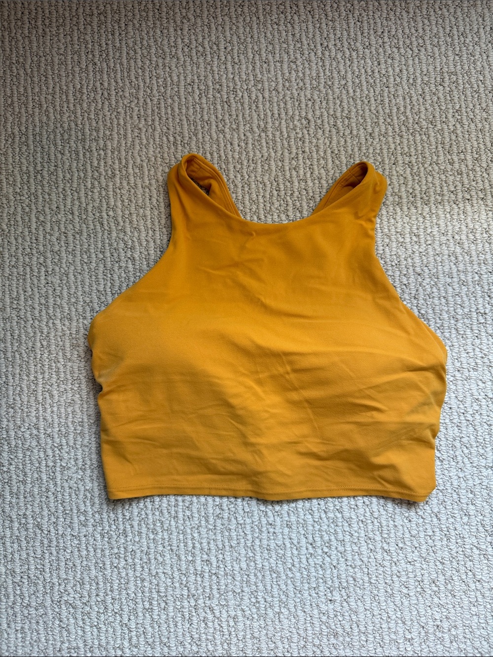 Athleta Mustard High Neck Crop Tank Top